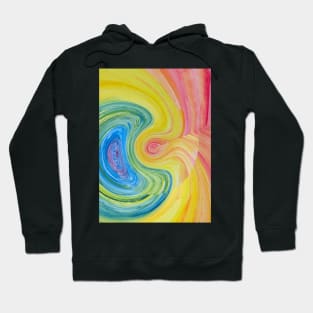 Abstract Bright Painted Rainbow Swirl Hoodie